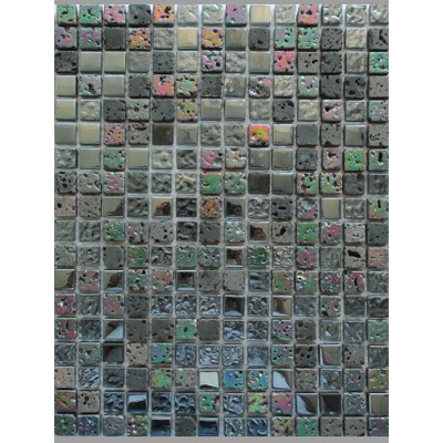 Keramograd Мозаика стеклянная с камнем Черная DGS030 30x30