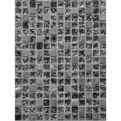 Keramograd Мозаика стеклянная с камнем Черная GS089B 30x30