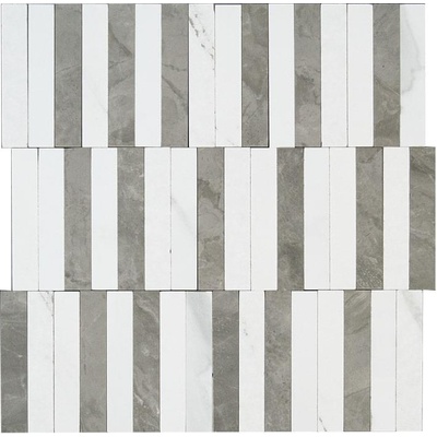Impronta italgraniti Marble Experience MB01MR Statuario Lux Mosaico Stripe 27.2x29