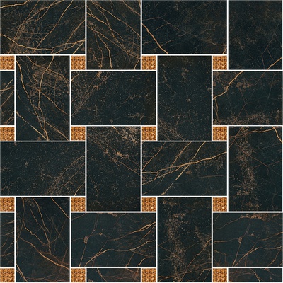 Versace Marble 240513 Mosaico Intreccio Nero Swarov. Oro 29.1x29.1