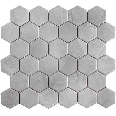 Starmosaic Homework PMMT82457 Hexagon small Marble Grey Matt 27.1x28.2