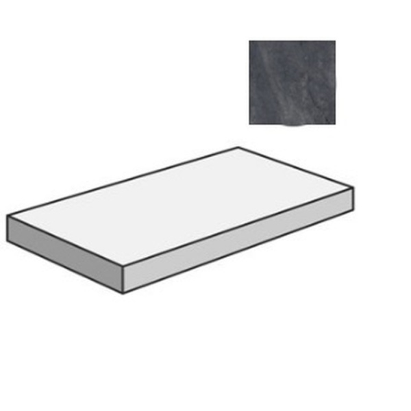 Sant Agostino Bergstone CSAGDBBL12 Gradone Angolare Dx Black 33x120