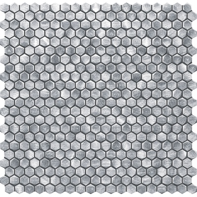 Tubadzin Mozaiki Drops Metal Silver Hex 30x30,2