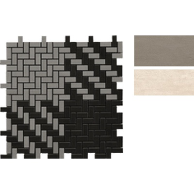 Casalgrande Padana Beton 1744415 Mosaico Tessuto Mud Ivory 25,1x25,1