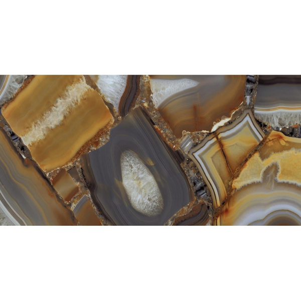 Level by Emil Group Marmi ELMZ Book Match B Agate Brown Full Lappato 162x324