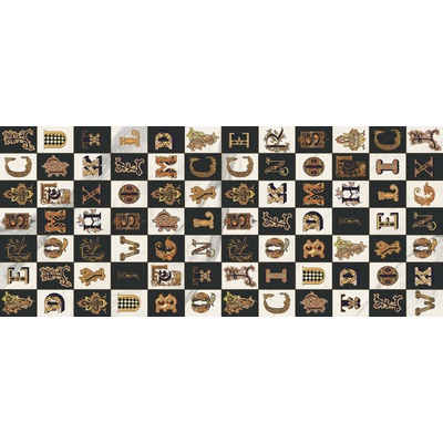 Versace Maximvs 63140 Lettering Bianco-Nero-Oro A 120x278