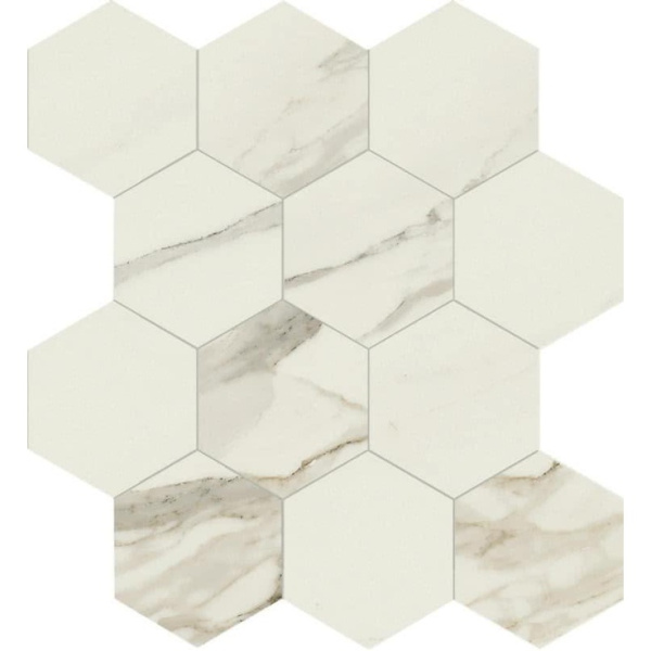 Caesar Anima ACKY Calacatta Composizione Esagono LP 28,5x33