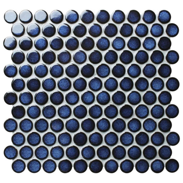 Bonaparte Керамогранитная мозаика Round Midnight Blue 31,2x33