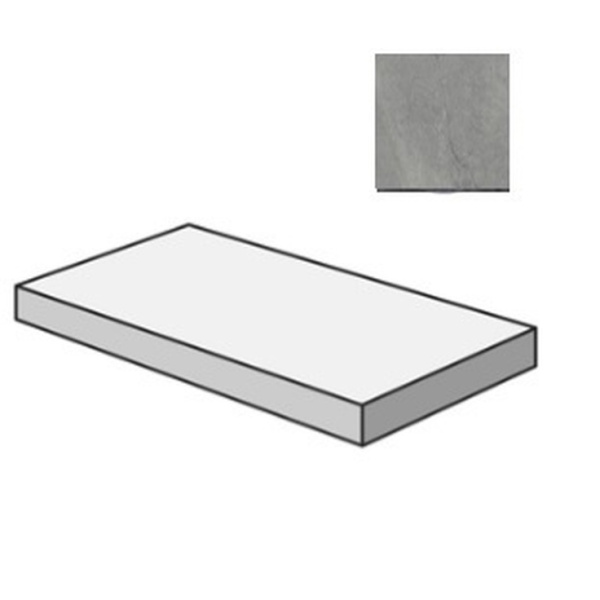 Sant Agostino Bergstone CSAGSBDA12 Gradone Angolare Sx Dark 33x120