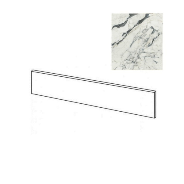 Rex Ceramiche Les Bijoux de Rex 767632 Calacatta Altissimo Blanc Gloss Battiscopa 4,6x80