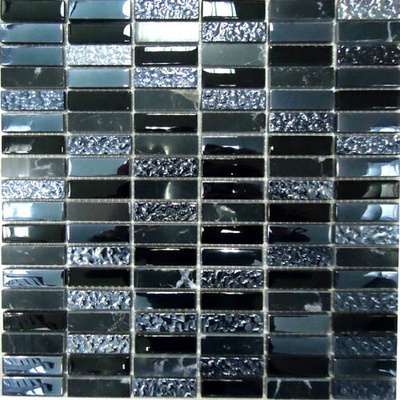 Bonaparte Мозаика стеклянная с камнем Super Line (black) 30x30