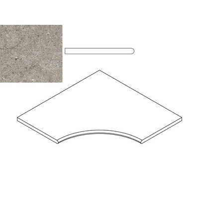 Italon Discover 620090001026 Грэй Бортик Угловой Закруглённый 30 60x60 - керамическая плитка и керамогранит
