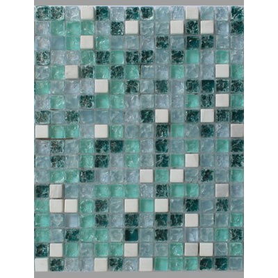 Keramograd Мозаика стеклянная с камнем Изумрудная GS095B 30x30