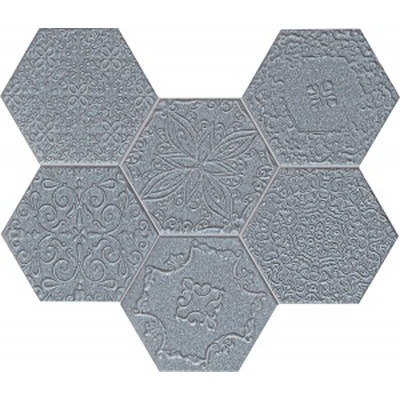 Tubadzin Mozaiki Lace graphite 28.9x22.1