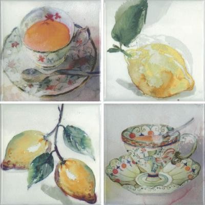 Absolut Keramika Acuarela Frutas Set B 4пл 10x10