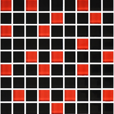 Роскошная Мозаика Стеклянная МС 758 Красная Черная 30x30