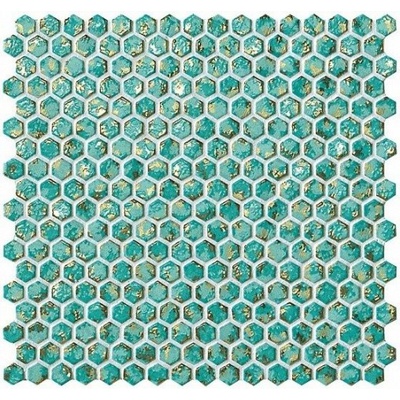 Atlas Concorde Dwell 6DHT Turquoise Hexagon Gold 30x30