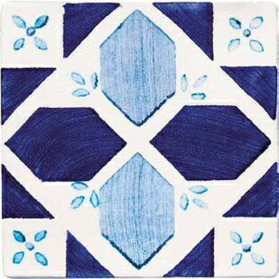 Cevica Provenza Dec. Castellon Azul (Blanco) 13x13