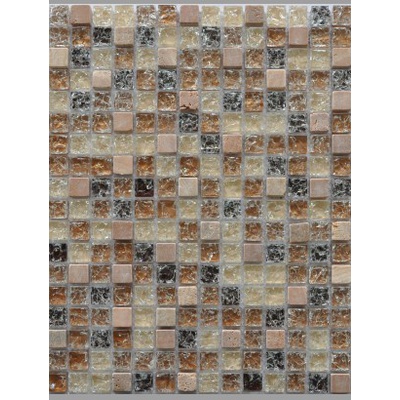 Keramograd Мозаика стеклянная с камнем Бежевая GS091B 30x30
