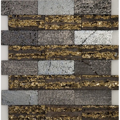 Orro Mosaic Lava Grey & Gold 30x32