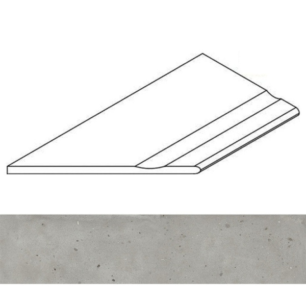 Italon Avantgarde (Авангард) 620090001159 Silver Бортик С Выемкой Закруглённый Левый 20mm 30x120