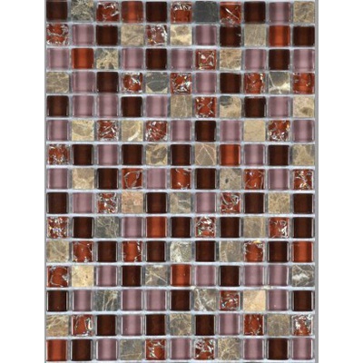 Keramograd Мозаика стеклянная с камнем Коричневая SB154 30x30