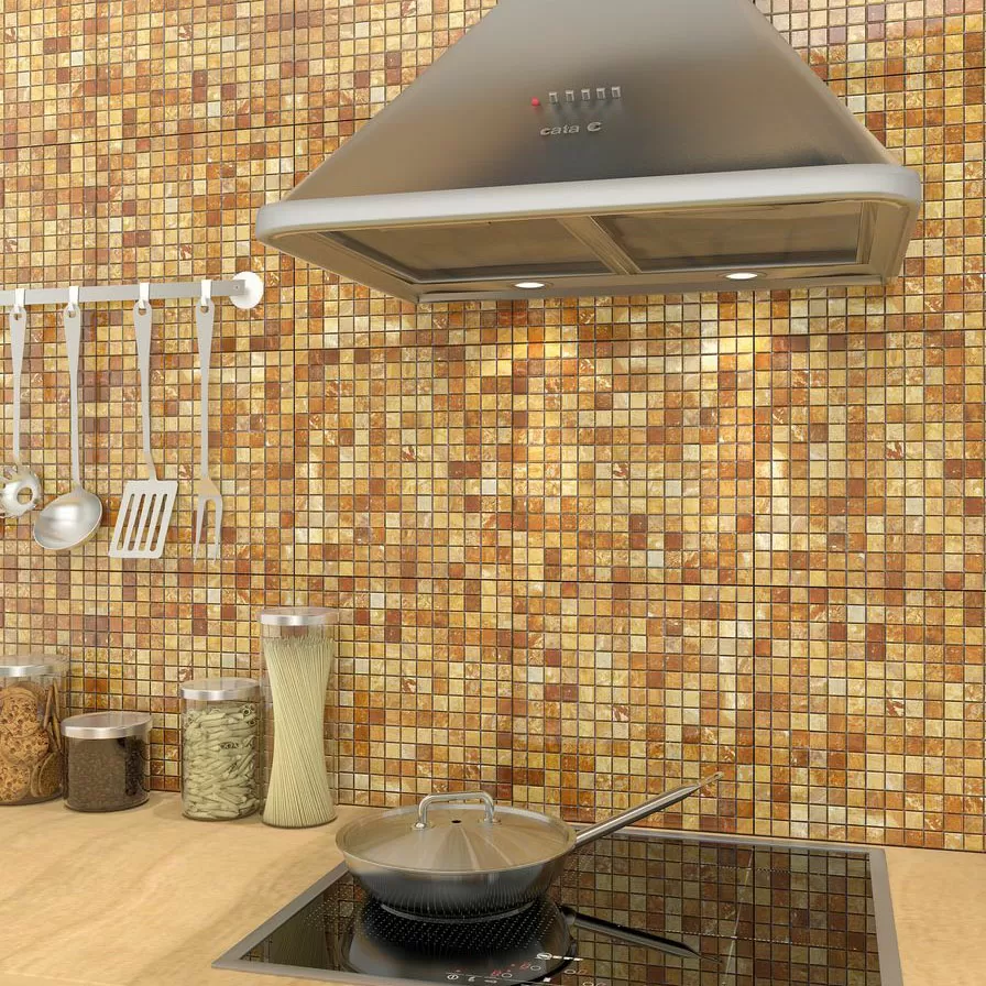 Кухонный фартук из мозаики фото