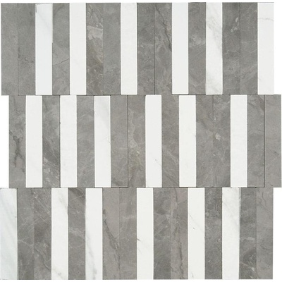 Impronta italgraniti Marble Experience MB03MR Orobico Grey Mosaico Stripe 27.2x29