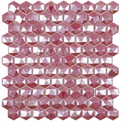 Vidrepur Diamond Hex № 375D Красный (на сетке) 31,7x30,7 - керамическая плитка и керамогранит