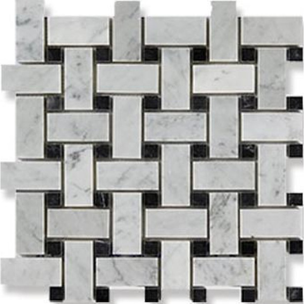 Art&Natura BASKET WEAVE Bianco Carrara + Nero Marquina 30,5x30,5