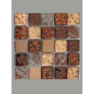 Keramograd Мозаика стеклянная с камнем Бежевая 012 30x30