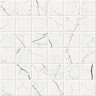 Monocibec Ceramiche Arcadia 120322 Tecno Bianco Mosaico Naturale Rettificato Su Rete 30x30