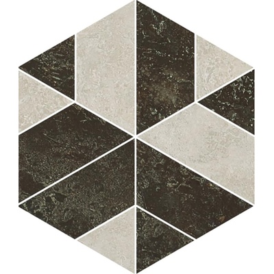 Apavisa Sybarum 8431940317422 Black Silk Mosaic Hexagon 25.84x45.05