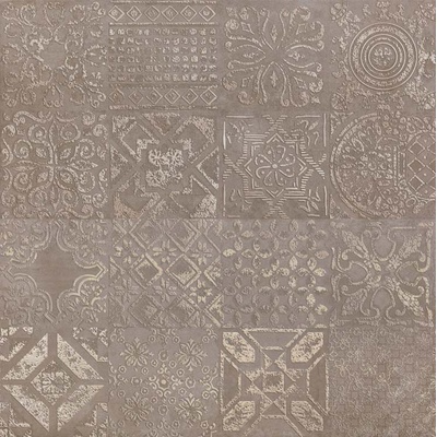 Abitare La Ceramica Icon Dec.Patchwork Brown Lapp-2 60x60