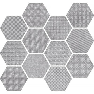 Equipe Coralstone 23584 Hexagon Melange Grey 29.2x25.4