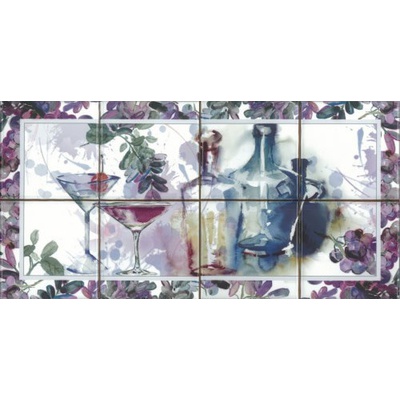 Absolut Keramika Acuarela Composicion Acuarela Vino 20x40