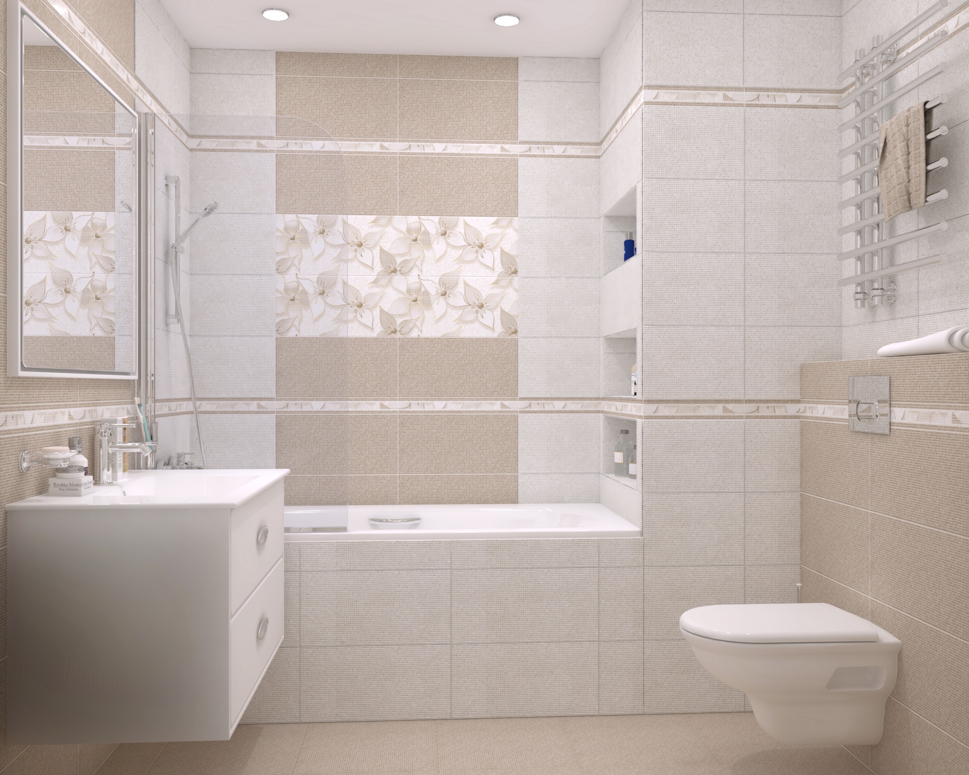 красивый дизайн плитки в ванной комнате фото