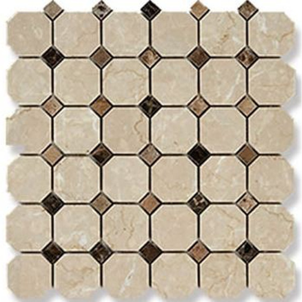 Art&Natura Octagon Pattern Botticino Fiorito + Dark Imperador 30,5x30,5