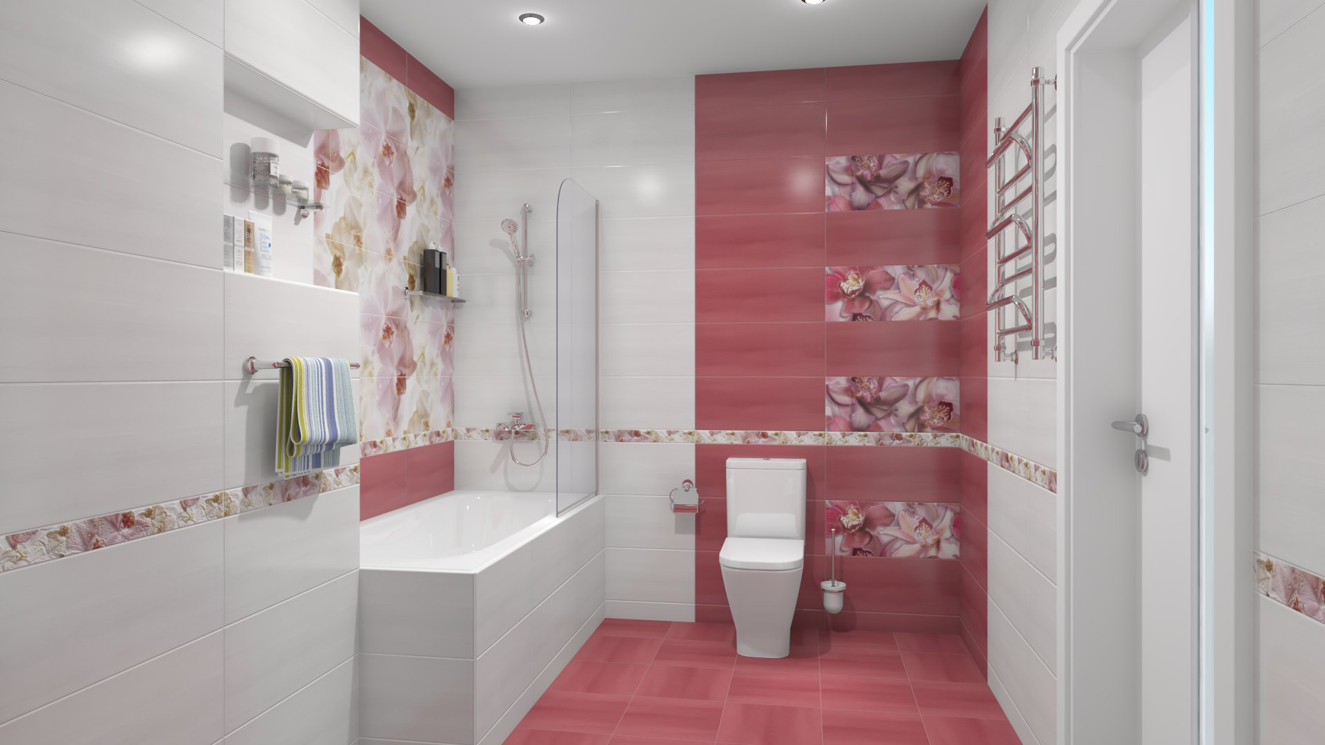плитка для ванной дизайн орхидея
