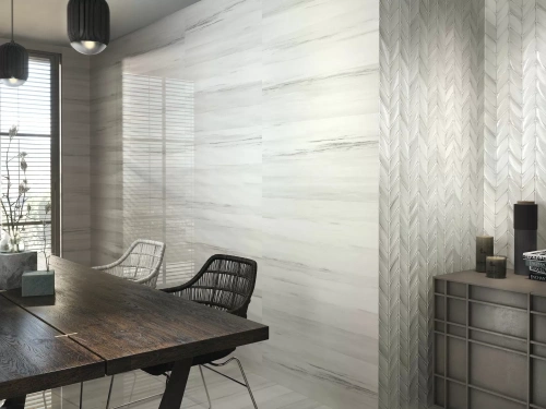 Baldocer Riverdale Wellen White Rect 30x90