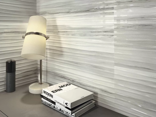 Baldocer Riverdale Wellen White Rect 30x90