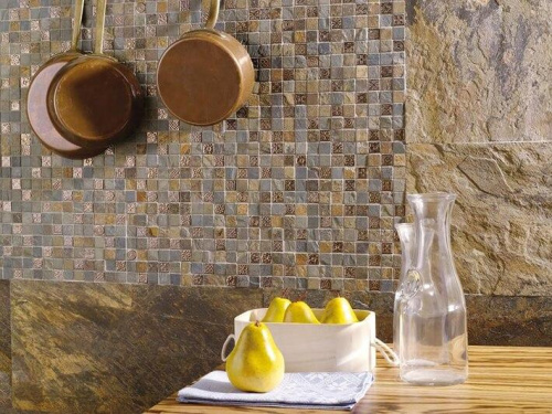 L`antic colonial Mosaics Collection L153801161 L153801161 Lines Safary Brown 30.4x29.8