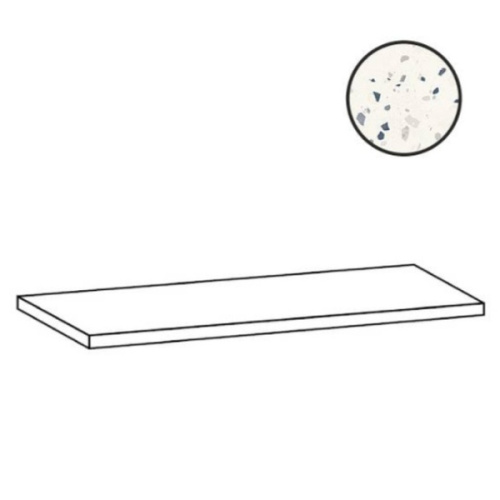 Sant Agostino Deconcrete CSAGSDMW12 Ang Gradone De Medium Sx White 33x120