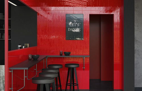 Iris Ceramica Diesel Stripes 575368 Red Glossy 25x75