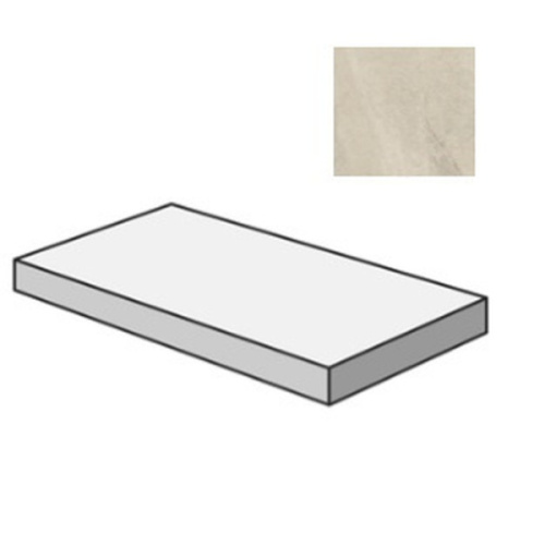 Sant Agostino Bergstone CSAGSBIV12 Gradone Angolare Sx Ivory 33x120