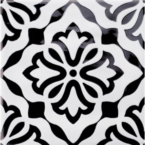 Quintessenza Ceramiche Genesi26 Antracite Lucido Deco 4 13,2x13,2