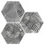 Apavisa North 8431940359736 Black Decor Hexagon 25x29