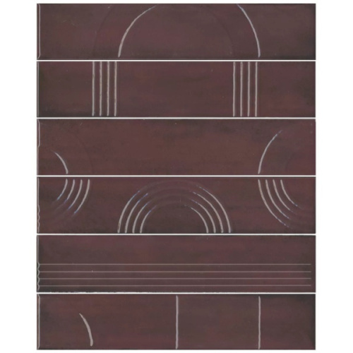 Kerama Marazzi Мажорель KMP3STA006RN6X Бордовый глянцевый (из 6 частей 6х28,5) 28,5x36