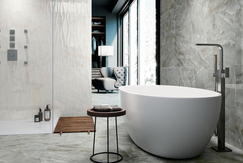 Porcelanite Dos 1217 Grey Relieve Wave Rect 40x120