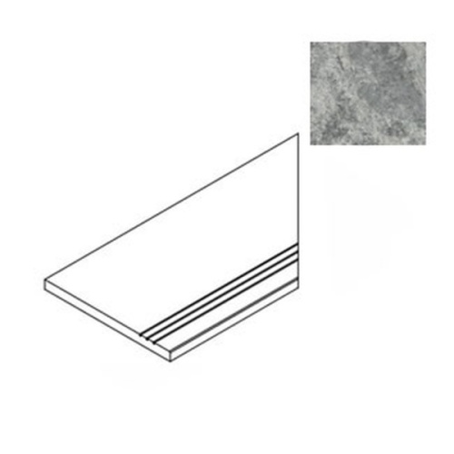 Atlas Concorde Russia Forte Dei Marmi Quark 620040000176 Persian Grey Gradino Bordo Dx 30x60